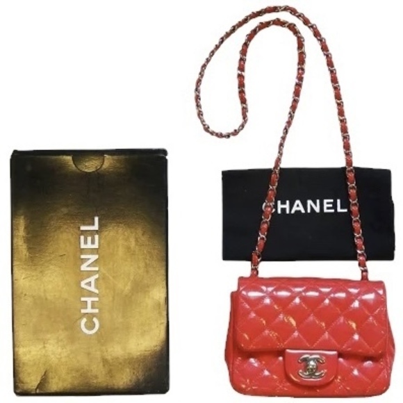 Chanel Bag Matelasse Shoulder Mini Pink Enamel Chain - Picture 1 of 14